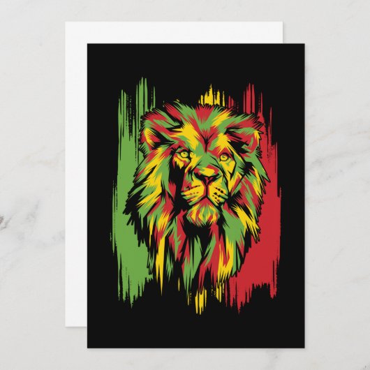 Jamaican Lion Rasta African Reggae Einladung (Vorne/Hinten)