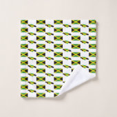 JAMAICAN MAP | Jamaica Flag Monogram Badhandtuch Set (Waschlappen)