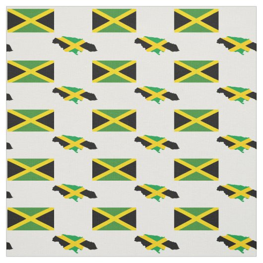 JAMAICAN MAP | jamaikanische Flagge Stoff (Muster)