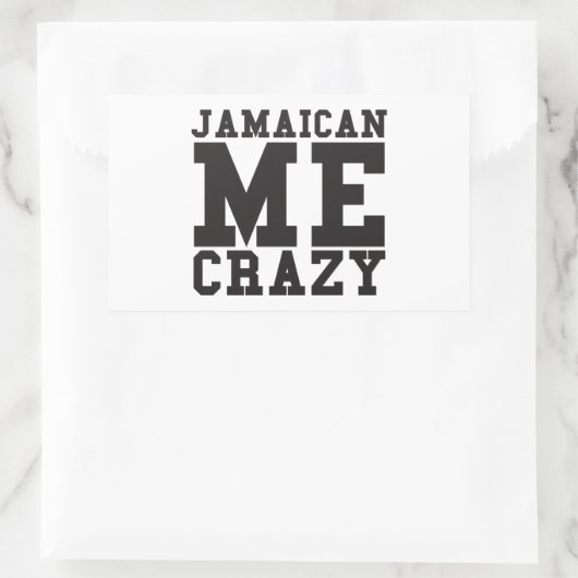 Jamaican Me Crazy Rechteckiger Aufkleber (Tasche)