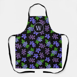 Jamaican National Blue Blume Gemustert Kitchen Schürze