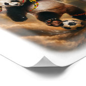 Jamaican Panda playing Soccer on a  Poster (Ecke)