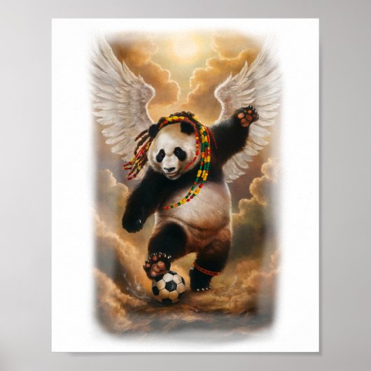 Jamaican Panda playing Soccer on a  Poster (Vorne)