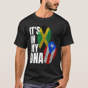 Jamaican Plus Puerto Rico Flag DNA Heritage Gesche T-Shirt