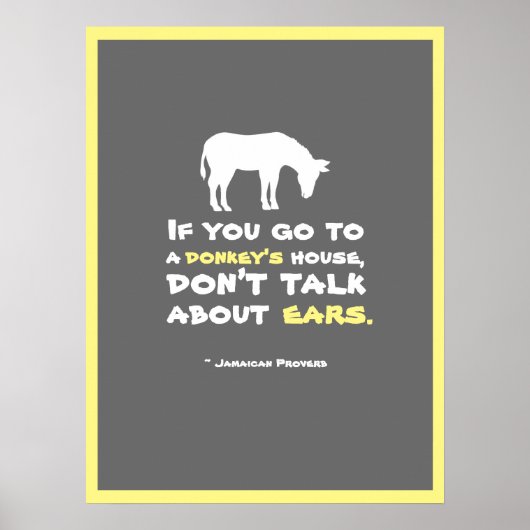 Jamaican Proverb Poster (Vorne)