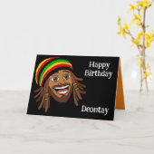 Jamaican Rasta Birthday Karte (Gelbe Blume)