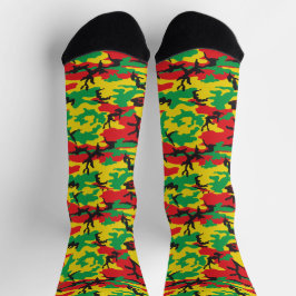 Jamaican Rasta Camouflage Gemustert Socken