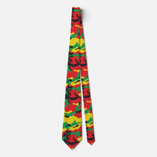 Jamaican Rasta Camouflage Print Gemustert Krawatte (Vorderseite)