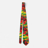 Jamaican Rasta Camouflage Print Gemustert Krawatte (Rückseite)