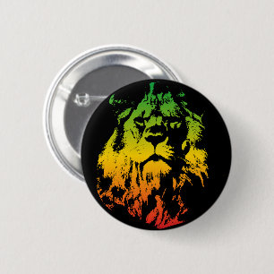 Jamaican Rasta Flag Colored Lion Button