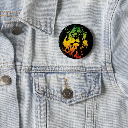 Jamaican Rasta Flag Colored Lion Button (Beispiel)