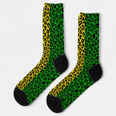 Jamaican Rasta Flag Farben Leopard Print Socken (Linkes Detail)