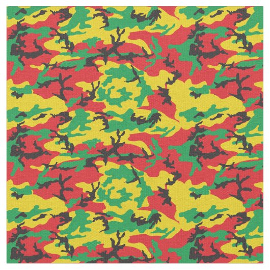 Jamaican Rasta Flag gefärbt Camouflage Print Stoff (Nahaufnahme)