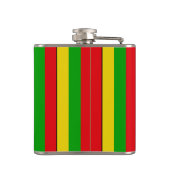 Jamaican Rasta Reggae Stripes Name hinzufügen Flachmann (Rückseite)