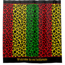 Jamaican Rasta Rot-Gelber Leopard-Druck