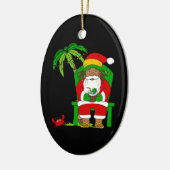 Jamaican Rasta Santa Claus Weihnachten Keramik Ornament (Links)