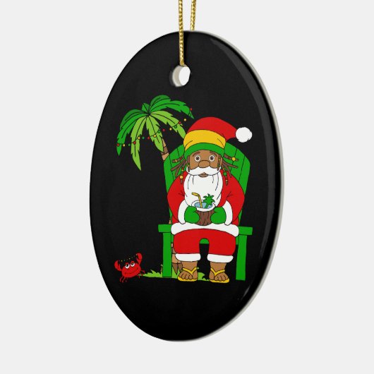 Jamaican Rasta Santa Claus Weihnachten Keramik Ornament (Links)