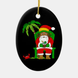 Jamaican Rasta Santa Claus Weihnachten Keramik Ornament