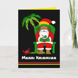 Jamaican Rasta Santa Merry Weihnachten Karte