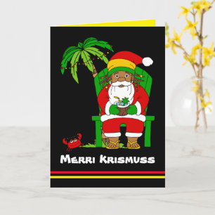 Jamaican Rasta Santa Merry Weihnachten Karte