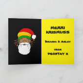 Jamaican Rasta Santa Merry Weihnachten Karte (Innenseite)