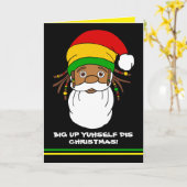 Jamaican Rasta Santa Merry Weihnachten Karte (Gelbe Blume)