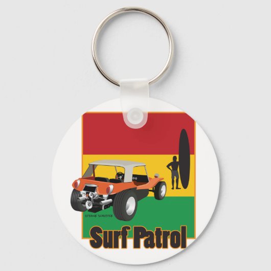 Jamaican Rasta Surfpatrol Buggy Schlüsselanhänger (Vorderseite)