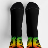 Jamaican Rastafarian IRIE Palm Trees Black Socken (Oben)