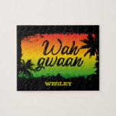 Jamaican Rastafarian Wah Gwaan Hello Tropical Palm Puzzle (Horizontal)