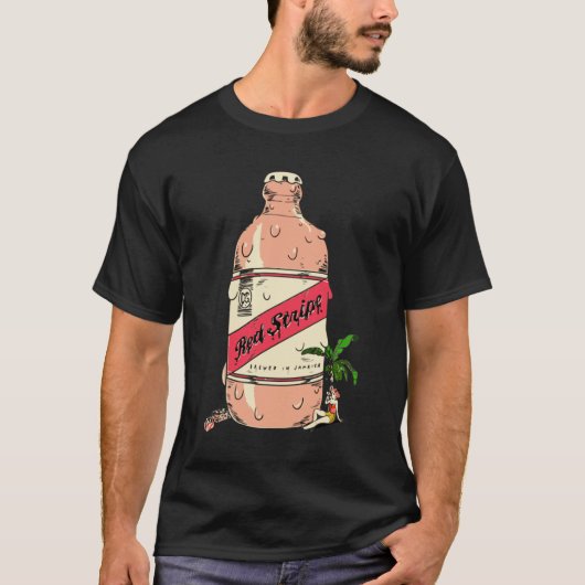 Jamaican Red Stripe Beer Angepasst  T-Shirt (Vorderseite)