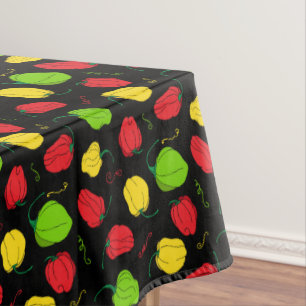Jamaican Restaurant Scotch Bonnet Chillies Black Tischdecke