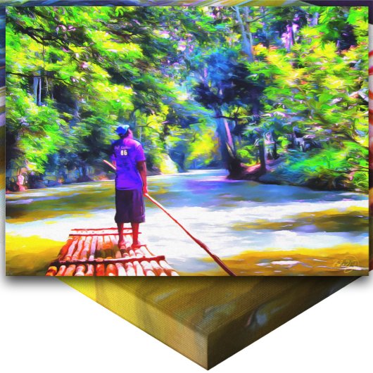 Jamaican River Raft Ride J001 Art Leinwanddruck