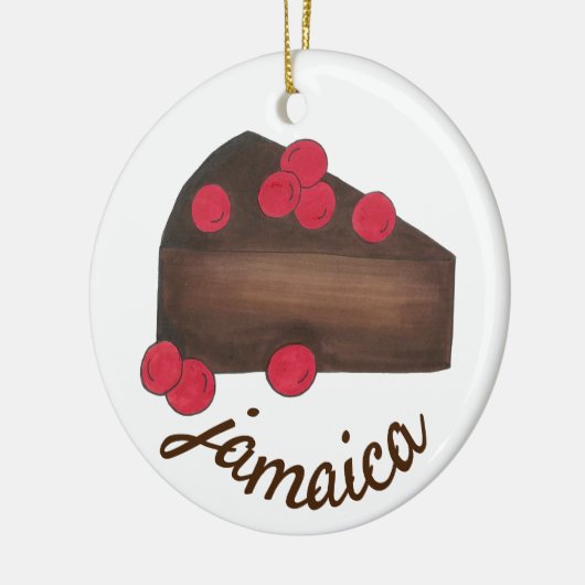 Jamaican Rum Cake Slice Caribbean Food Keramik Ornament (Links)