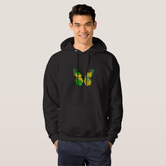 Jamaican Saint Vincentian Flag Butterfly Hoodie (Vorne ganz)