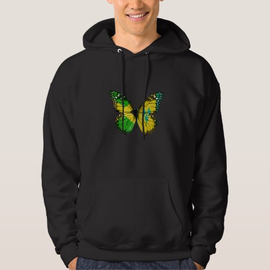 Jamaican Saint Vincentian Flag Butterfly Hoodie (Vorderseite)