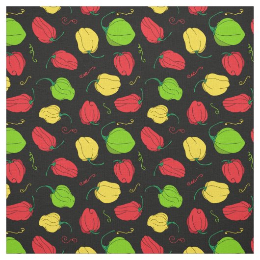 Jamaican Scotch Bonnet Chili Pattern Stoff (Muster)