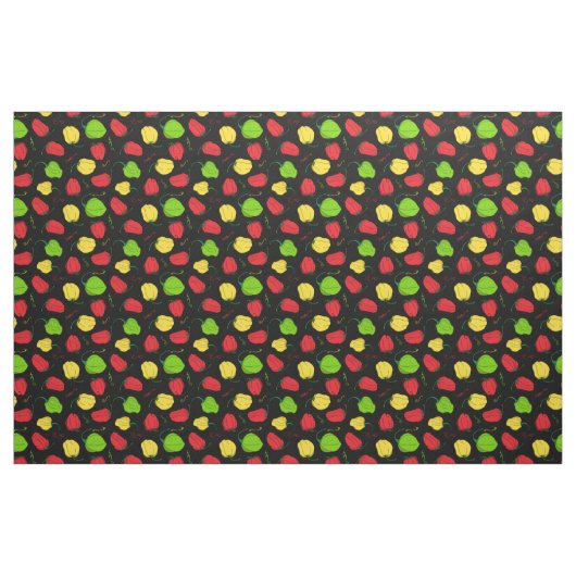 Jamaican Scotch Bonnet Chili Pattern Stoff (Fat Quarter (45,7 x 55,9 cm))