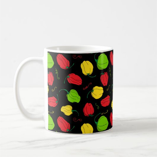 Jamaican Scotch Bonnet Food Gemustert Kaffeetasse (Links)