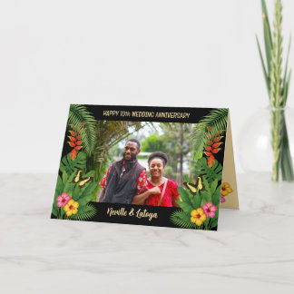 Jamaican Tropical Wedding Anniversary Add Photo Karte