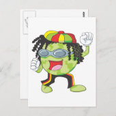 Jamaican Watermelon Dancing Postkarte (Vorne/Hinten)