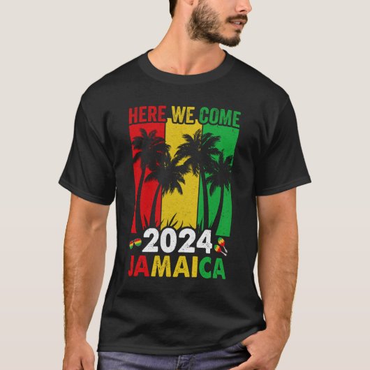 Jamaika 2024 Hier kommen wir zum Familienurlaub T-Shirt (Vorderseite)