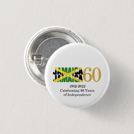 JAMAIKA 60 Jahre Unabhängigkeit Button (Vorne & Hinten)