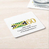 JAMAIKA 60 Jahre Unabhängigkeit Rechteckiger Pappuntersetzer (angewinkelt)