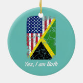 Jamaika American Flag Ja, ich bin beide Jamaikaner Keramik Ornament (Hinten)