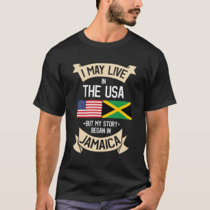 Jamaika American Flag USA Jamaikanische Roots Gesc T-Shirt