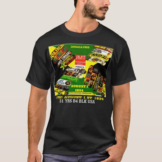 JAMAIKA AUG 1 1834. Basic Dunkles T-Shirt (Vorderseite)