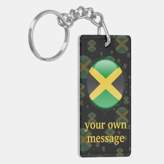 Jamaika-Blasen-Flagge Schlüsselanhänger (Vorderseite links)
