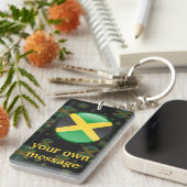 Jamaika-Blasen-Flagge Schlüsselanhänger (Vorderseite rechts)