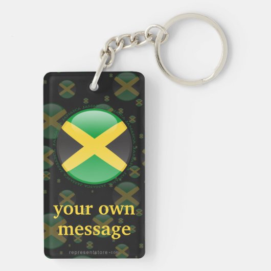 Jamaika-Blasen-Flagge Schlüsselanhänger (Rückseite)