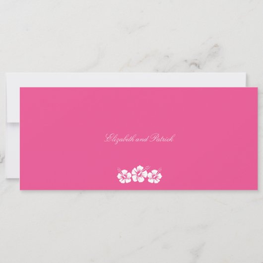 Jamaika Boarding Pass Pink & Orange Save the Date (Rückseite)